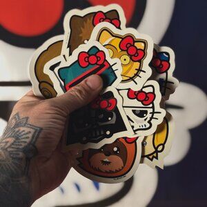Vintage Hello Kitty Star Wars Mash Up Stickers Hellowars Decals Kawaii Set